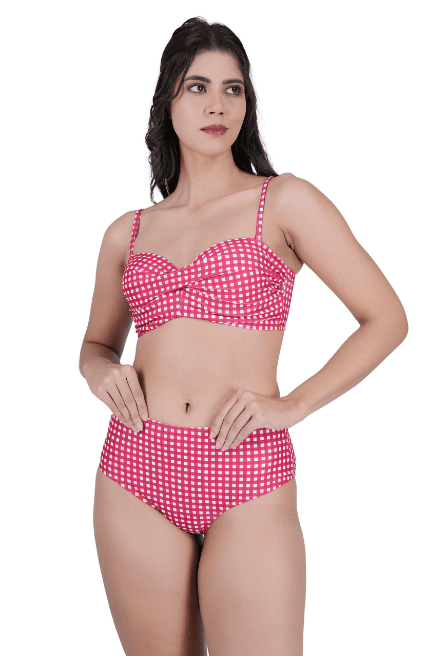 Girl’s Check Bikini Set - Thumbnail 6