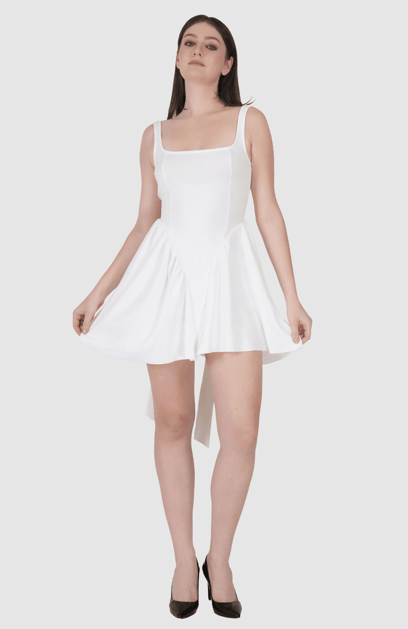 Sleeveless Bow Women’s Corset Pleated Dress