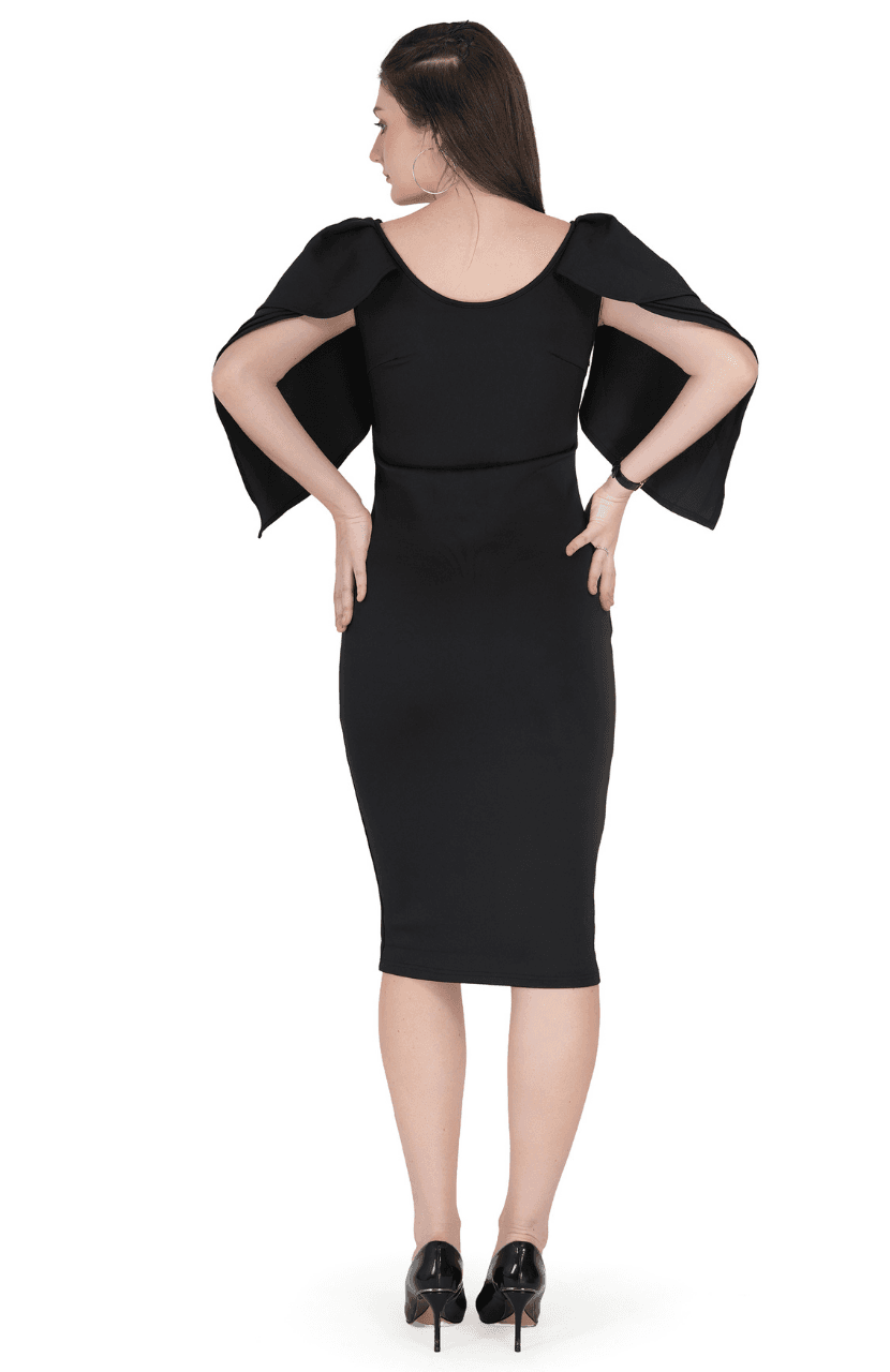 Girl’s ruffles Sleeve Bodycon Dress - Thumbnail 8