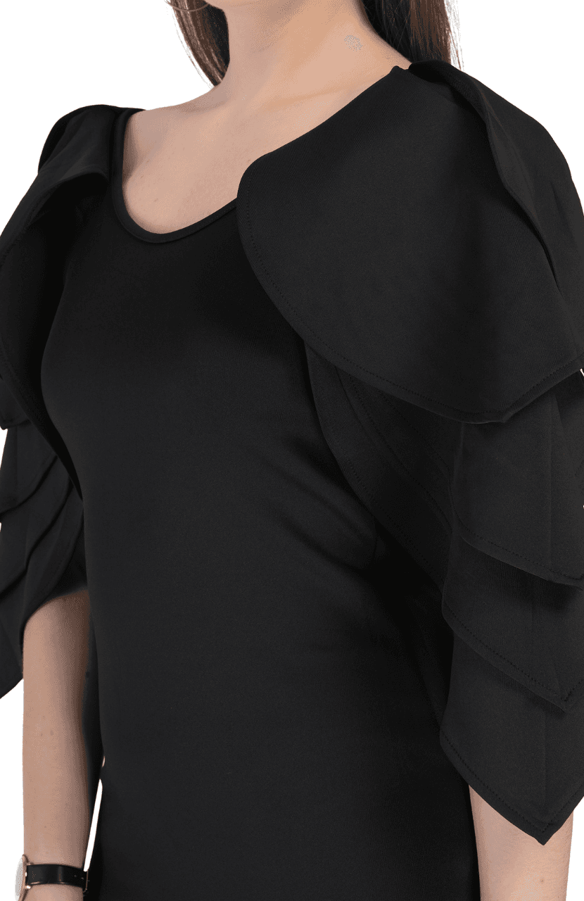 Girl’s ruffles Sleeve Bodycon Dress - Thumbnail 10