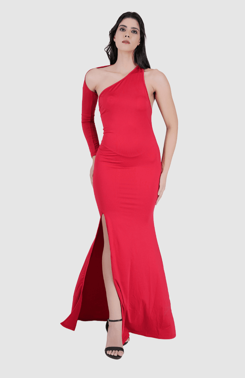 Women's Sexy Elegant One Shoulder Backless Evening Long Dress