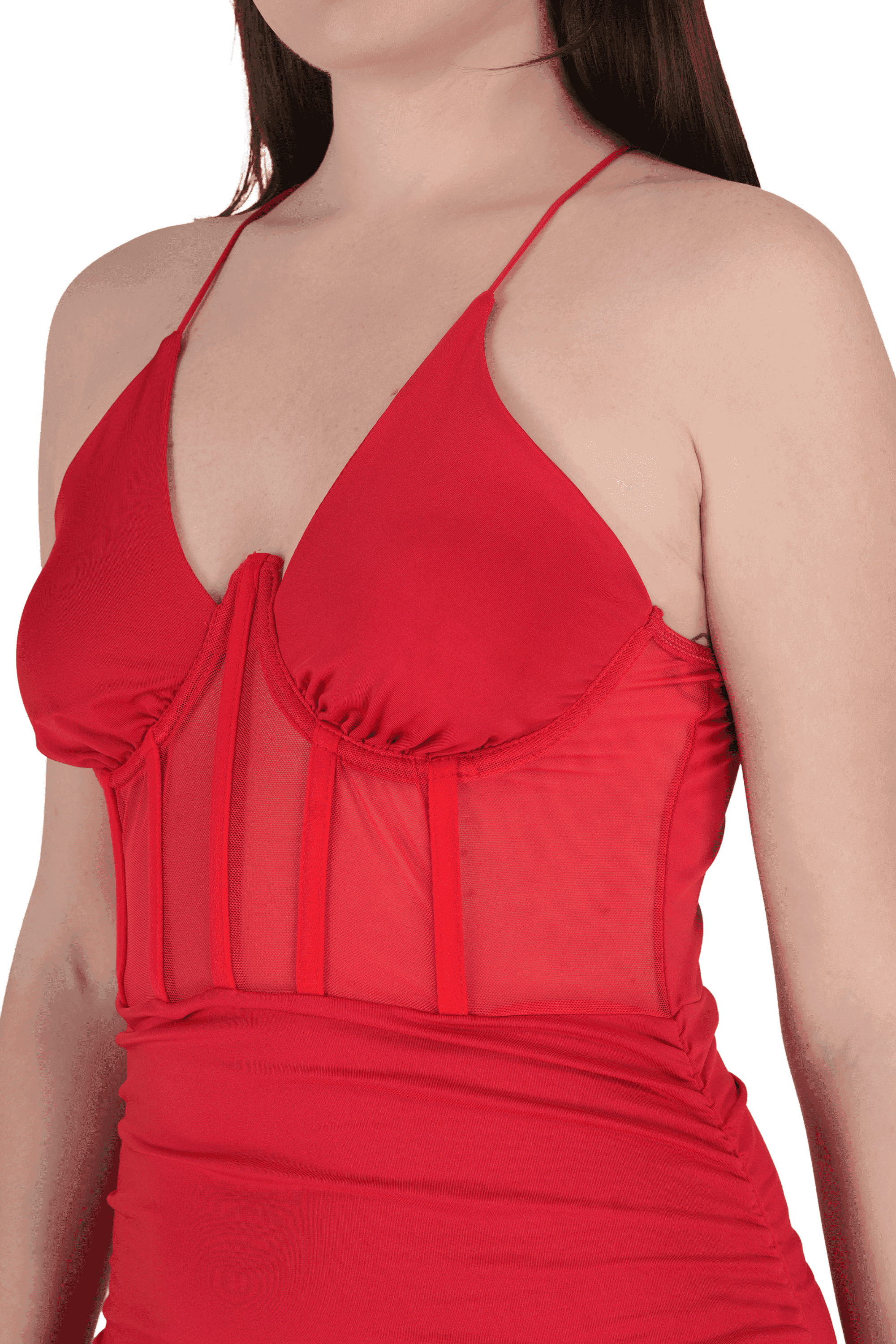 Women Sexy Out Cross Wrinkle Party Dress - Thumbnail 13