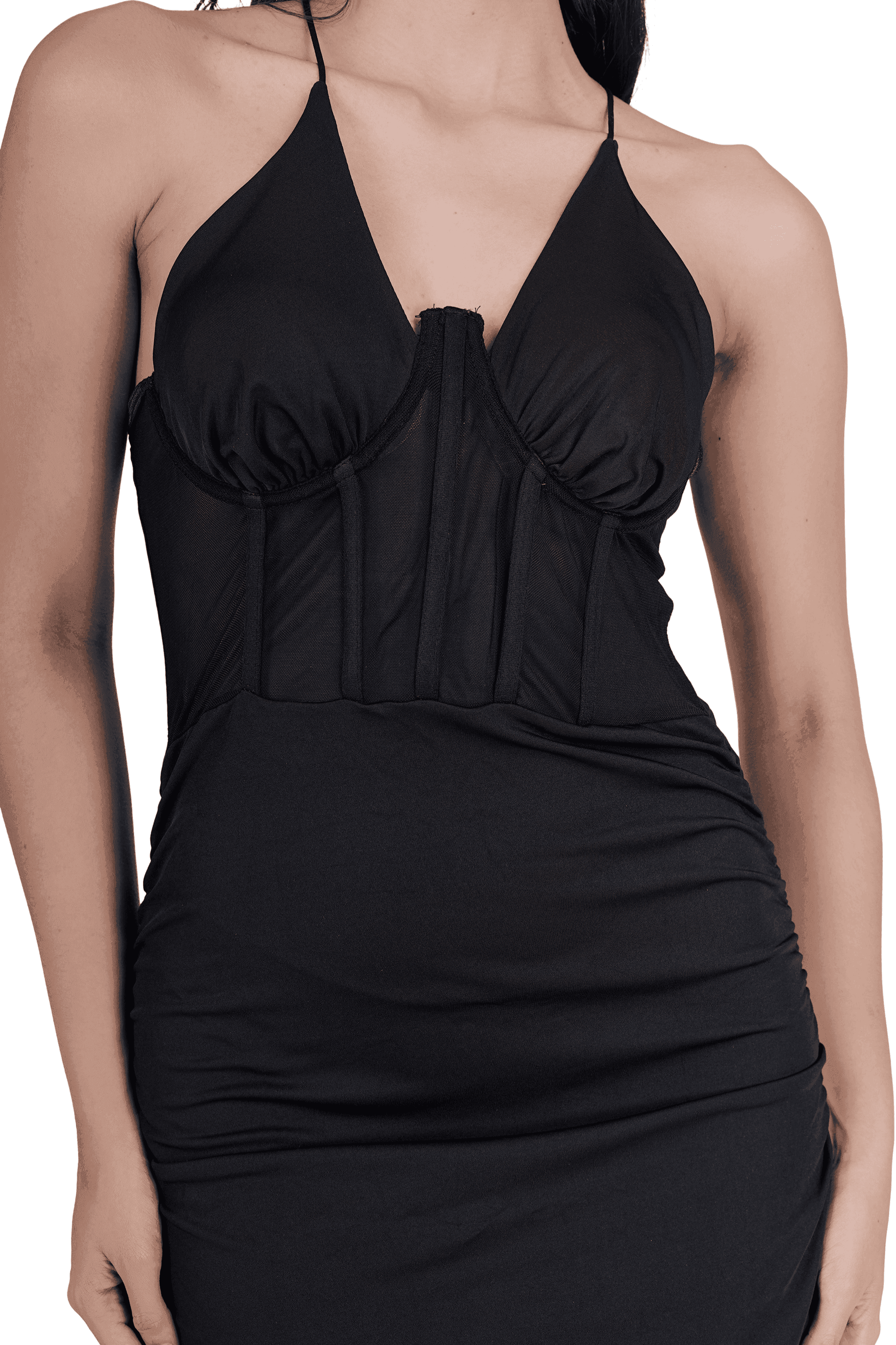 Women Sexy Out Cross Wrinkle Party Dress - Thumbnail 14