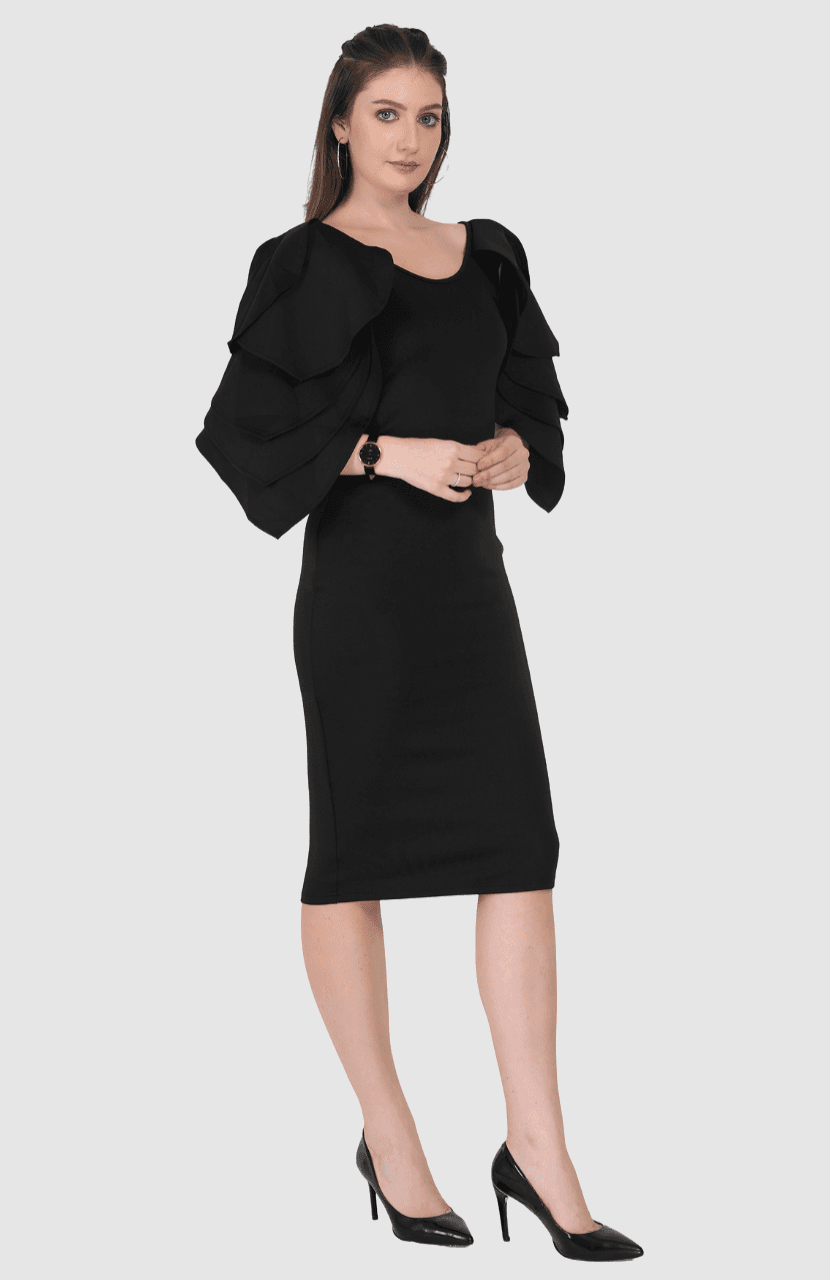 Girl’s ruffles Sleeve Bodycon Dress