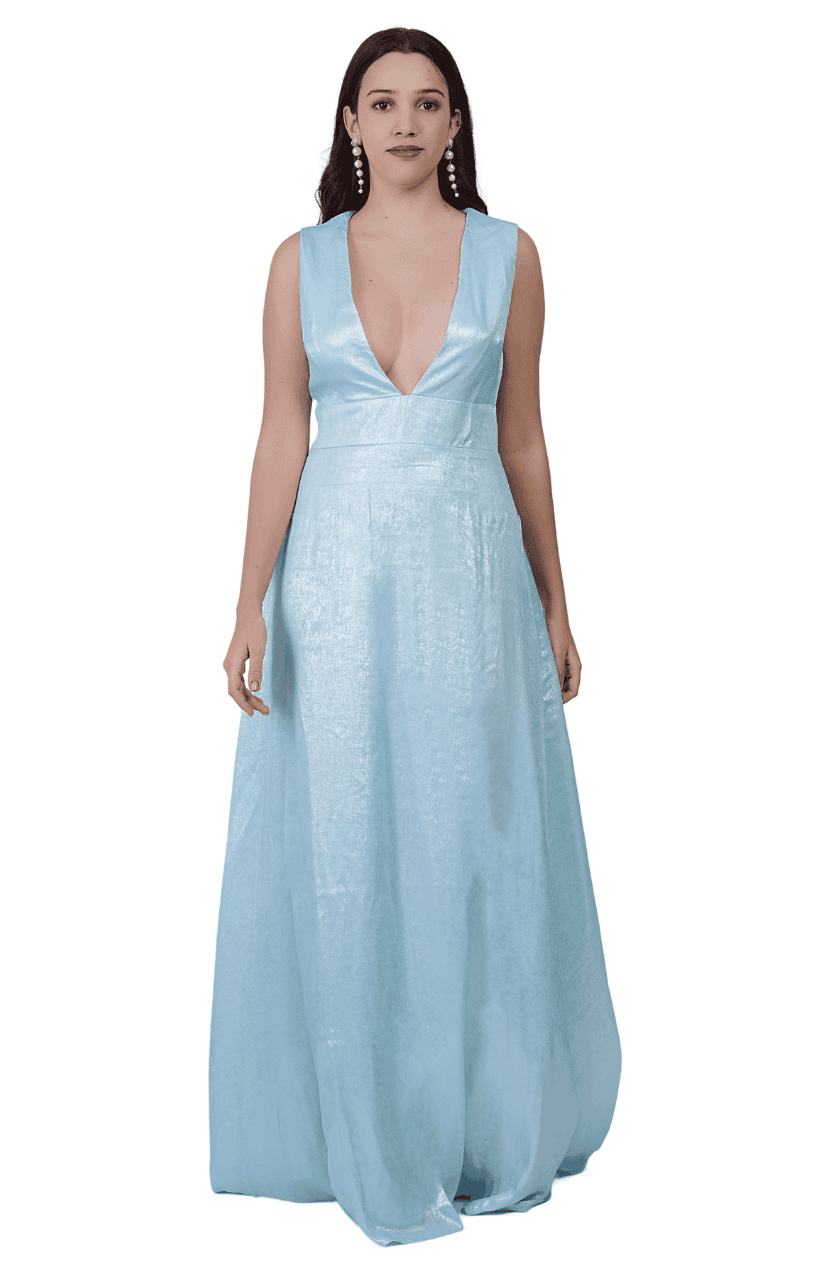 Women's Blue Shining Dress - Thumbnail 2