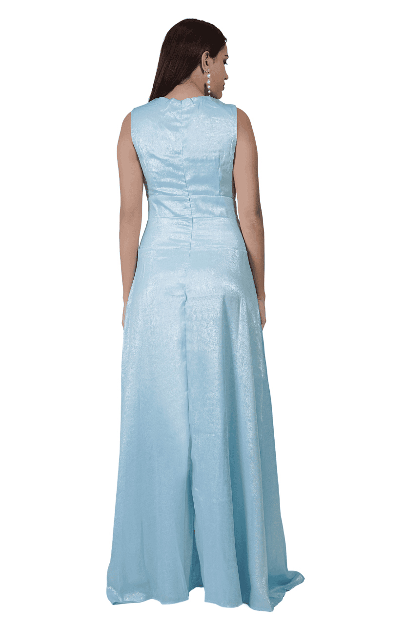 Women's Blue Shining Dress - Thumbnail 5