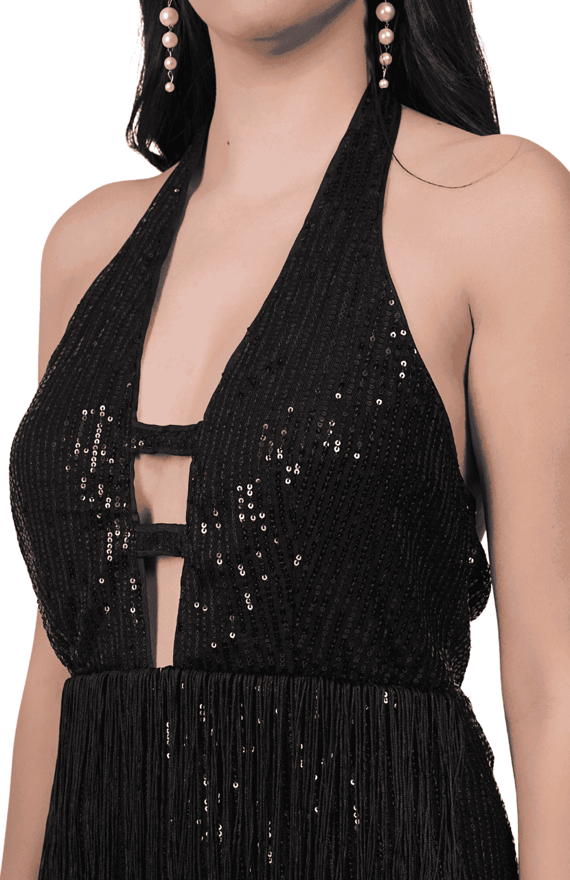 Women’s Backless Fringe Dress - Thumbnail 5