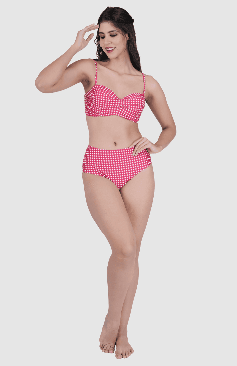 Girl’s Check Bikini Set