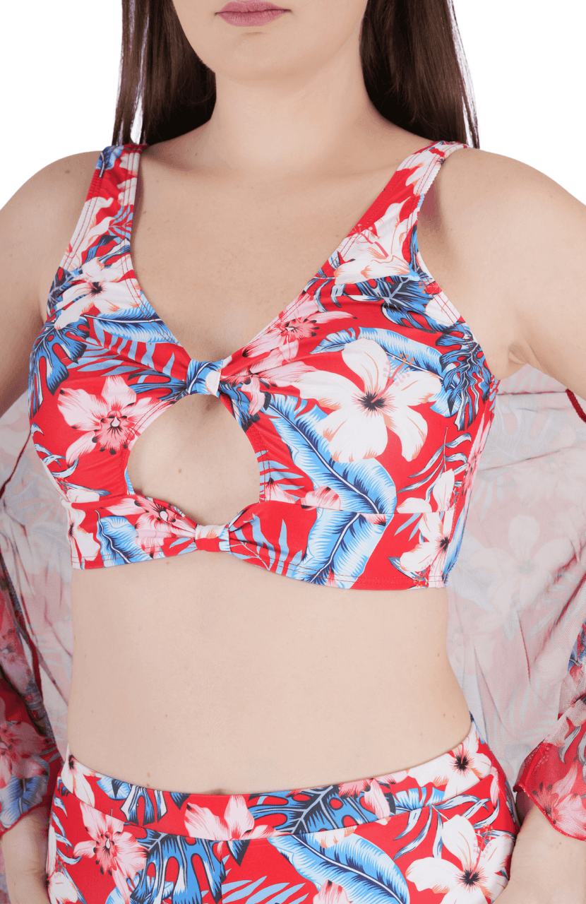 Women Bikni Halter Neck high Waist 3 Piece Sexy Swimsuit - Thumbnail 13