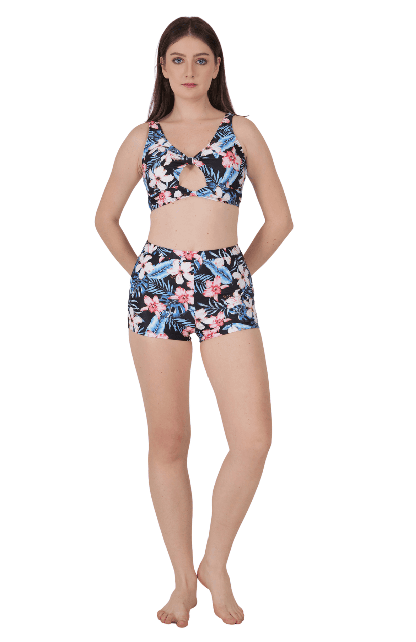 Women Bikni Halter Neck high Waist 3 Piece Sexy Swimsuit - Thumbnail 7