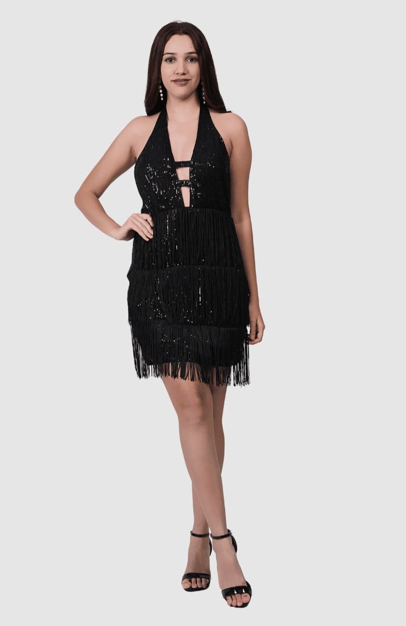 Women’s Backless Fringe Dress