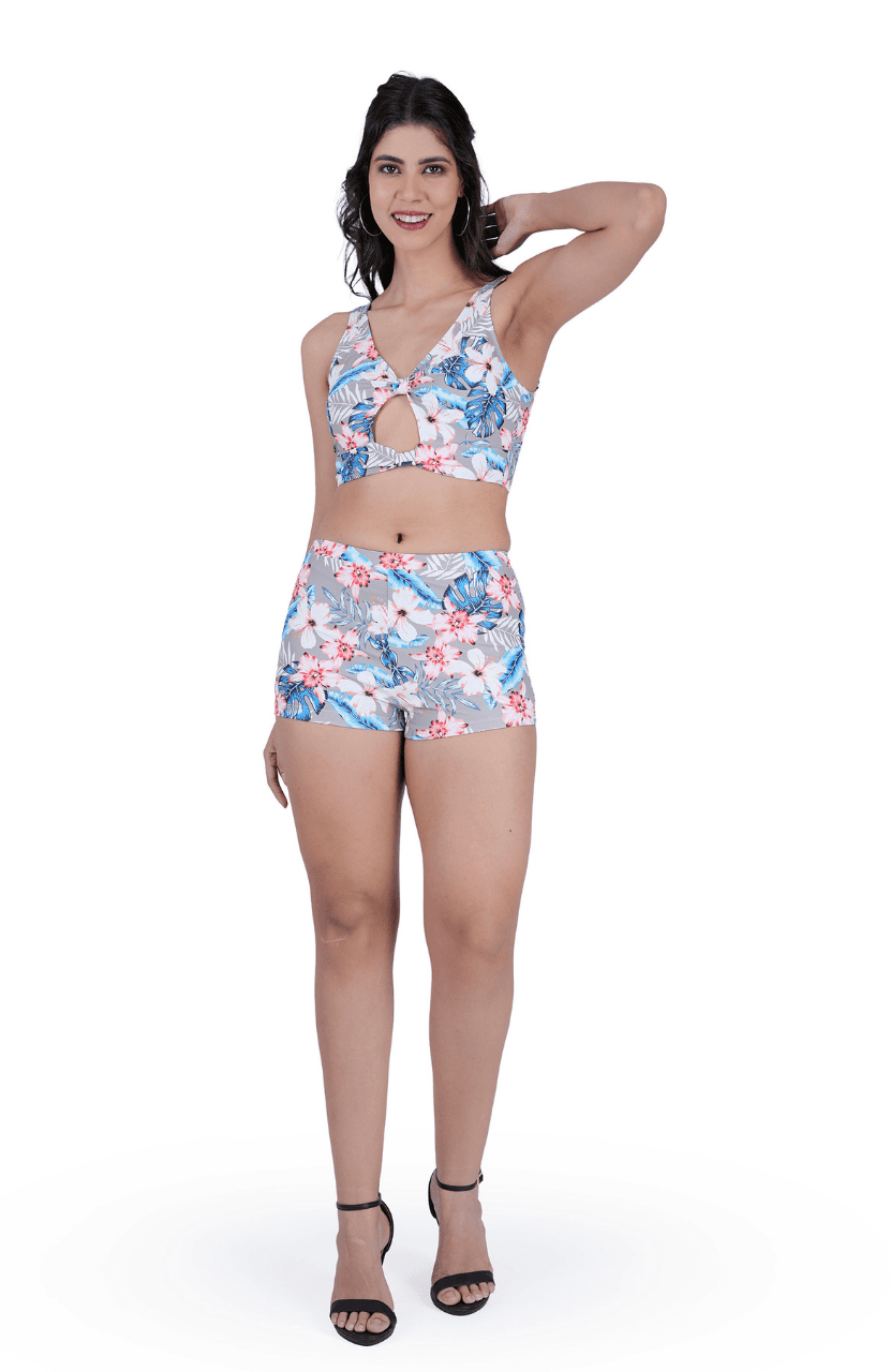 Women Bikni Halter Neck high Waist 3 Piece Sexy Swimsuit - Thumbnail 1