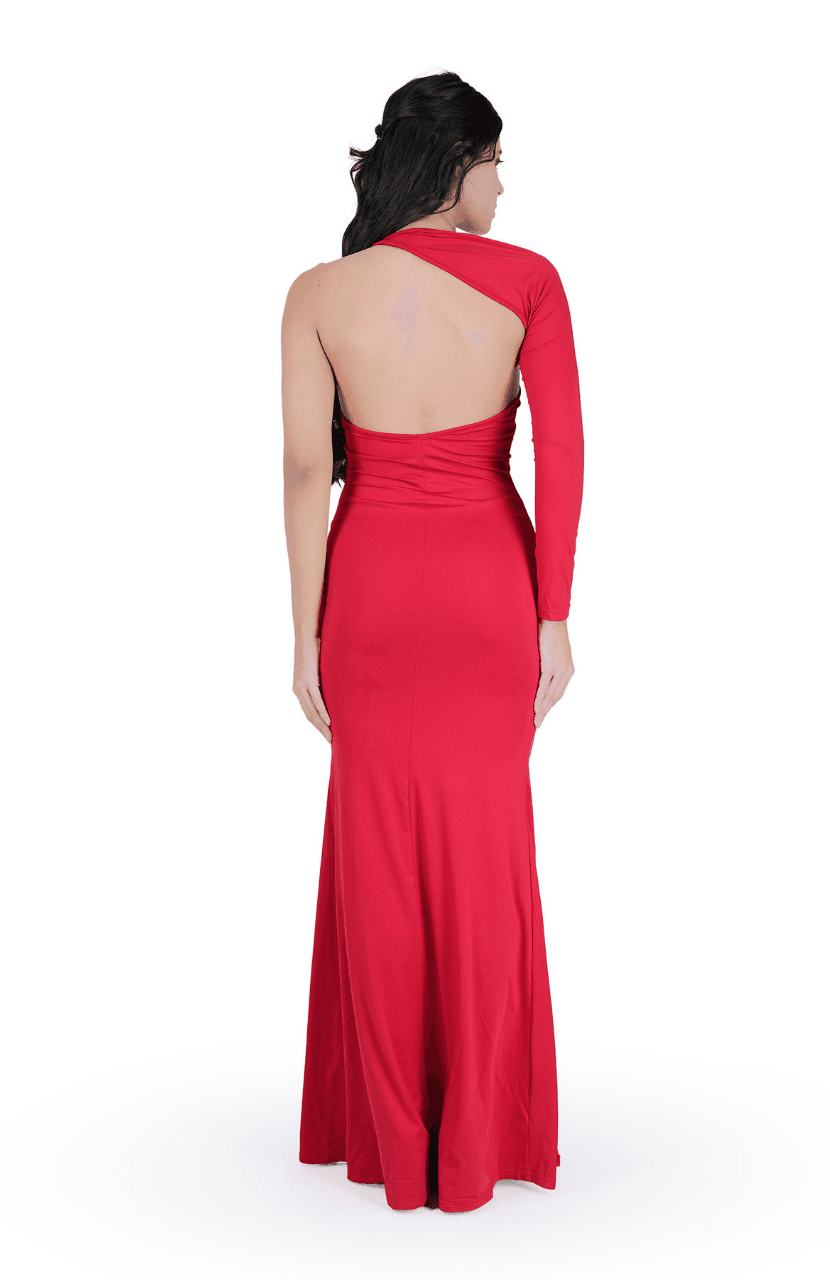 Women's Sexy Elegant One Shoulder Backless Evening Long Dress - Thumbnail 8