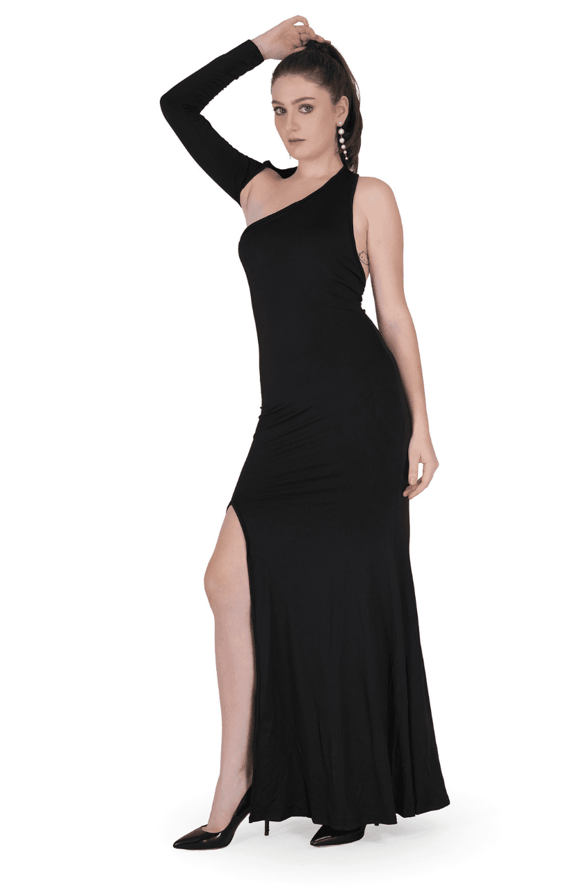 Women's Sexy Elegant One Shoulder Backless Evening Long Dress - Thumbnail 4