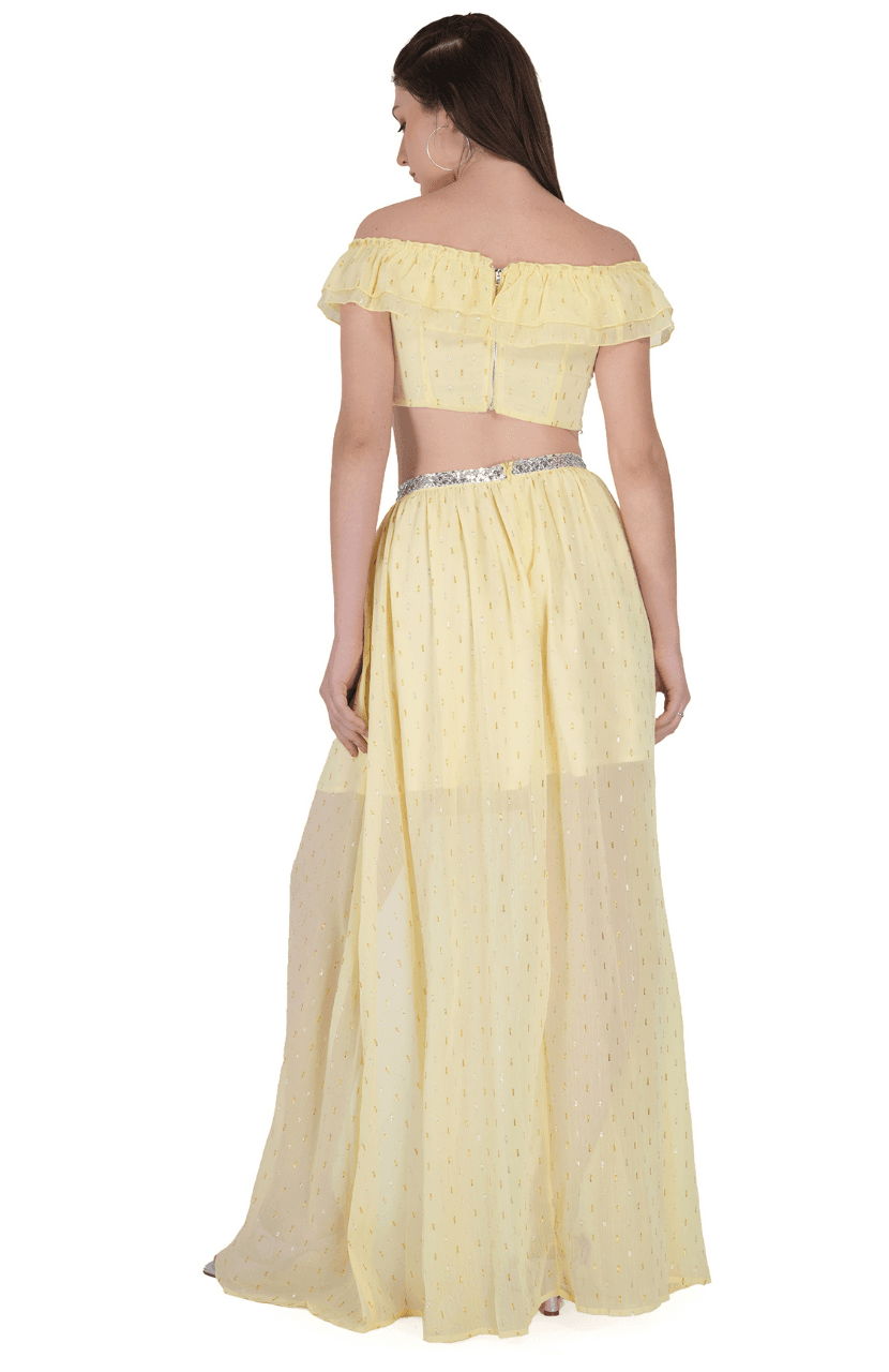  Women Yellow Party wear Dress - Thumbnail 4