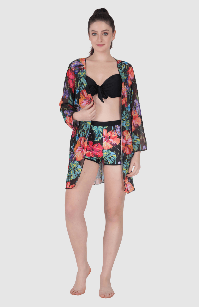 Multi-Colour Floral Cover Up Swimwear for Women