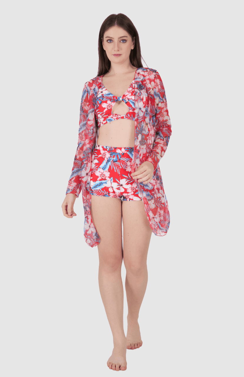 Women Bikni Halter Neck high Waist 3 Piece Sexy Swimsuit