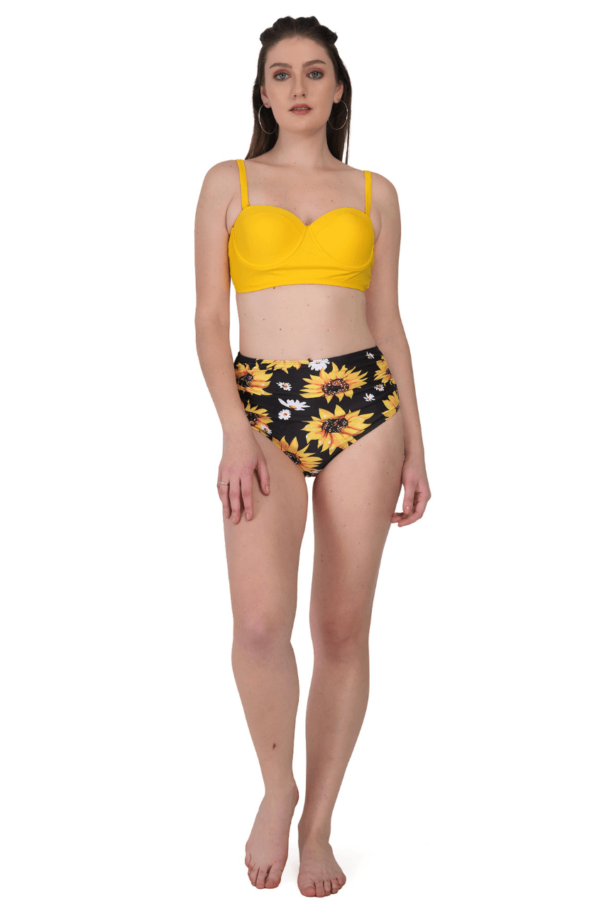 Girl’s Floral Print Bra Party Set - Thumbnail 1