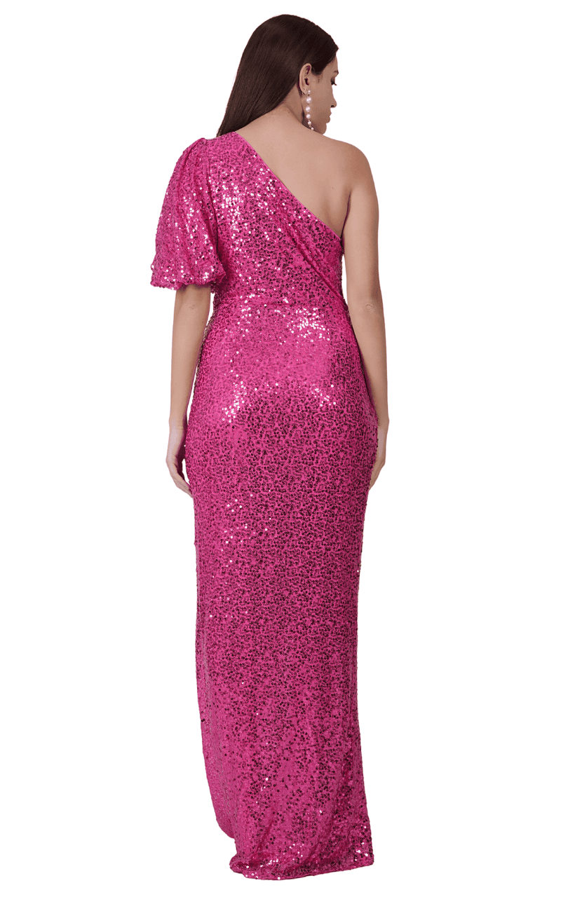 Girl’s Fuchsia Party Dress - Thumbnail 4