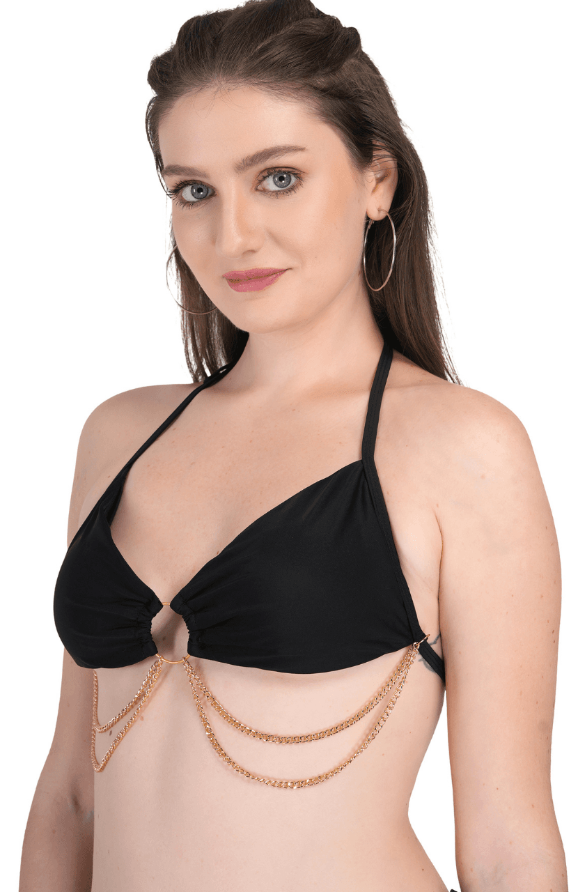 Girl’s Black Chain Bikini - Thumbnail 5