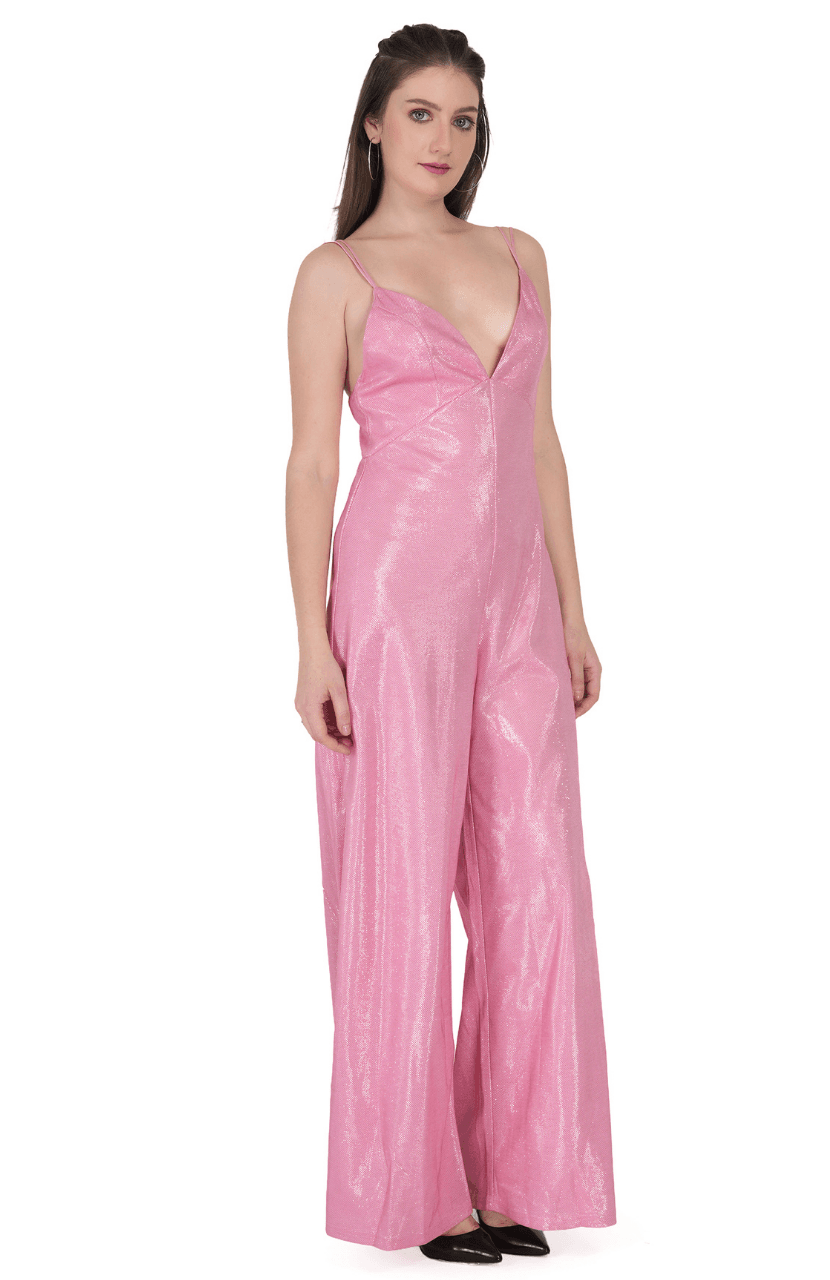 Women’s Party Wear Jumpsuit Pink - Thumbnail 2