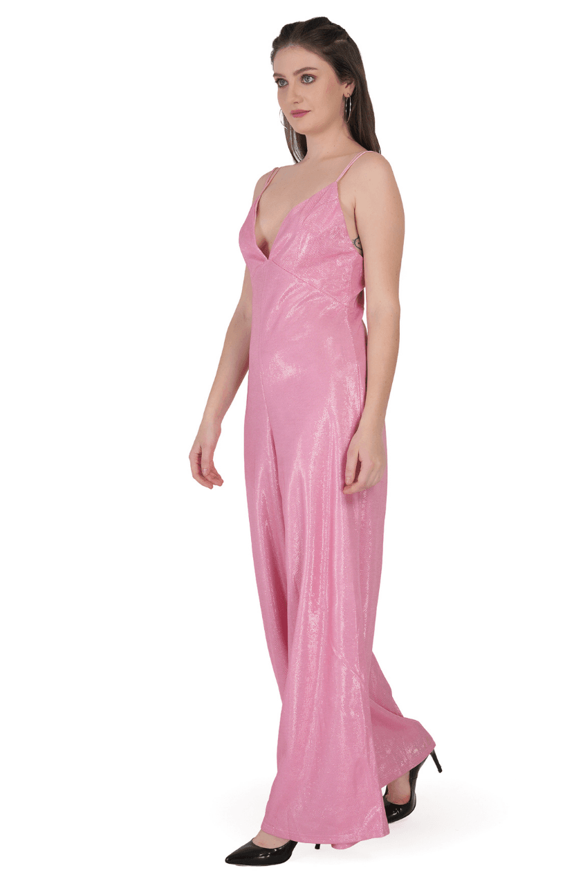 Women’s Party Wear Jumpsuit Pink - Thumbnail 3