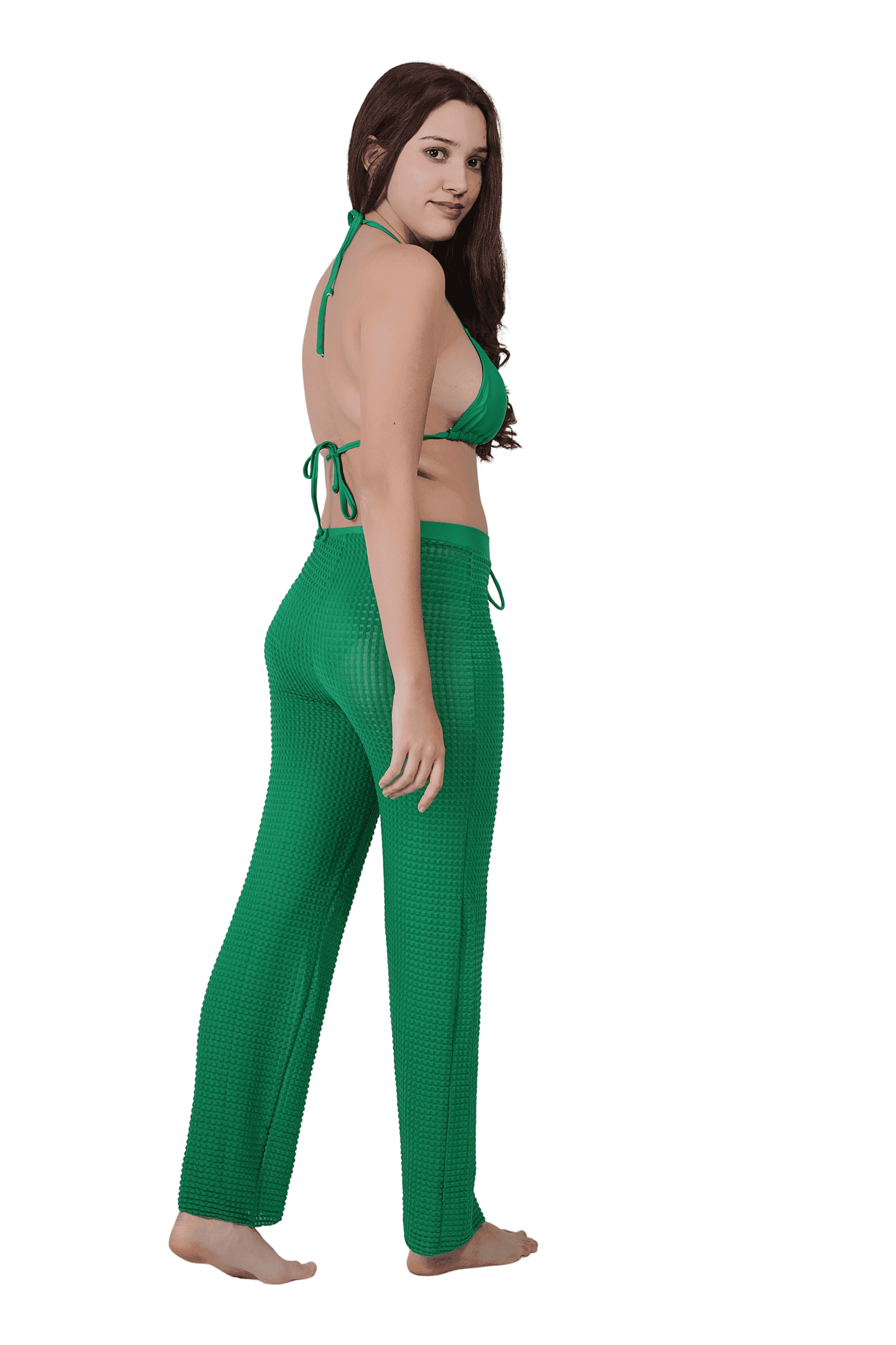 Green Beach Wear Pant & Bra Sets - Thumbnail 5
