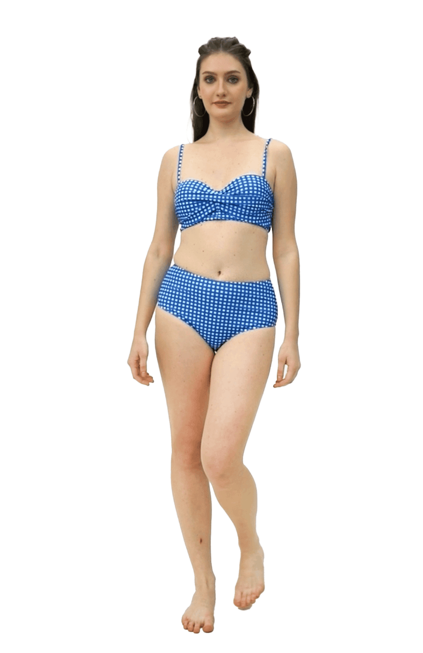 Girl’s Check Bikini Set - Image 1